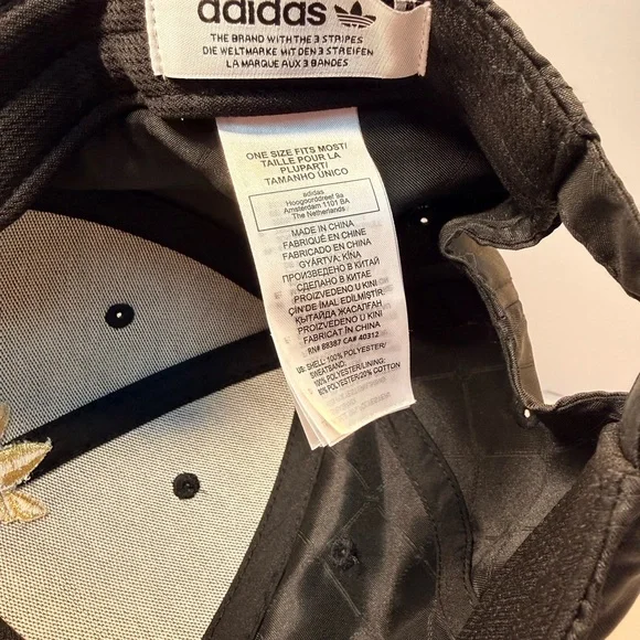 Adidas Originals Black Gold Trefoil 3-Stripes Cap H09043 Quilted bold sporty - Picture 8 of 8